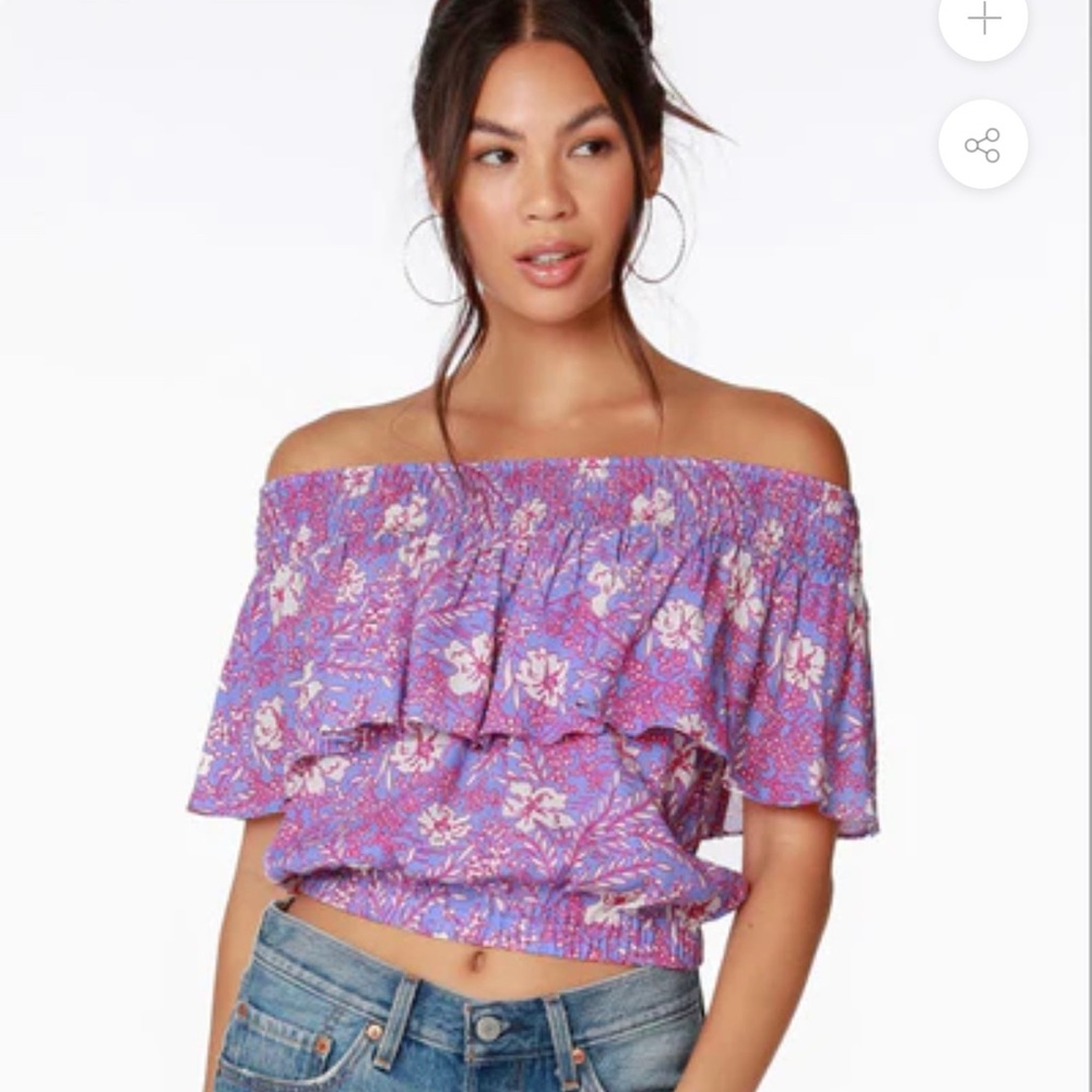 BobiBlack smocked ruffled tube top